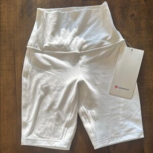 lululemon athletica White High-Waisted Bike Shorts Stretch